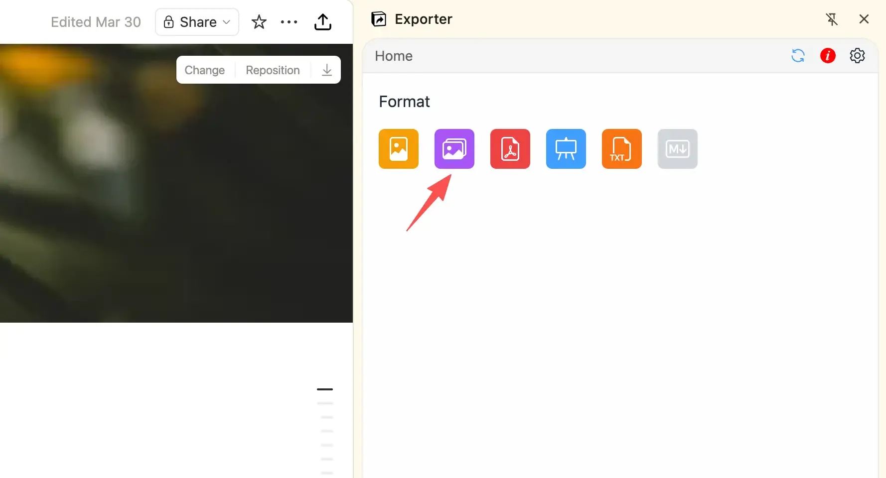 select cards format to enter preview page